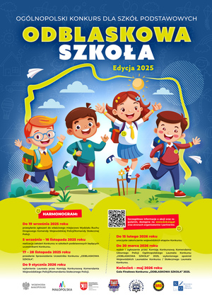 Plakat promujący konkurs "Odblaskowa Szkoła" 2025.