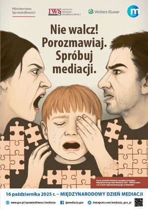 Plakat promujący mediacje.