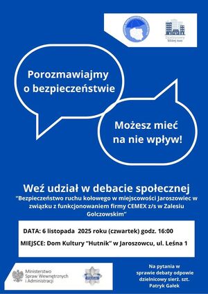 Plakat promujący debatę.