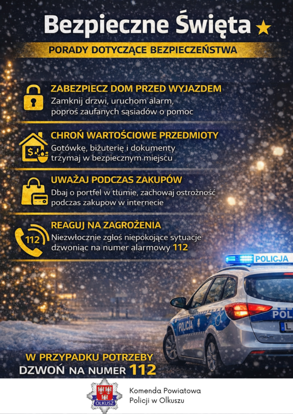 Porady dotyczące bezpiecznych Świąt.