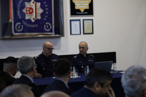 Komendanci podczas odprawy rocznej.