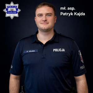 Dzielnicowy z KP w Wolbromiu mł. asp. Patryk Kajda