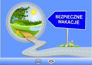 Plakat do akcji Bezpieczne wakacje 2023